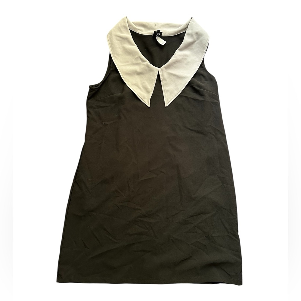 Black Shift Dress with White Peter Pan Collar